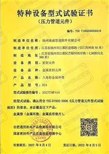 特種設(shè)備型式試驗證書